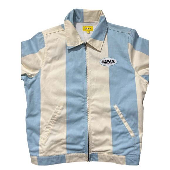 Golf Wang Trucker Jacket Blue and Cream Tyler The Creator Sz S - Picture 1 of 16